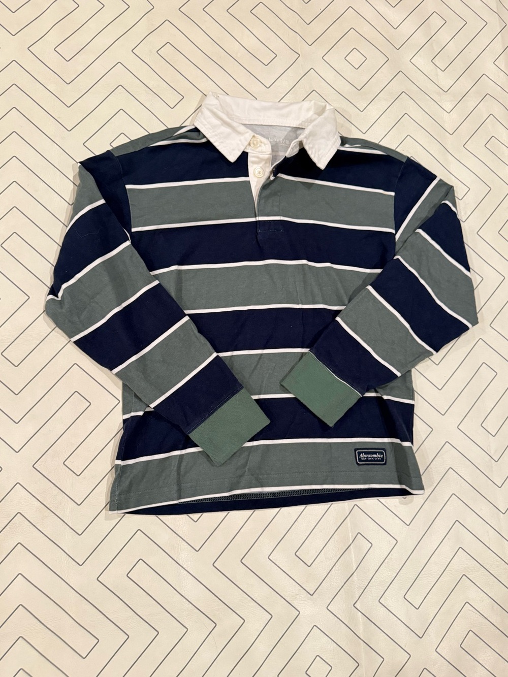 Abercrombie Kids Striped Long-Sleeve Rugby Polo